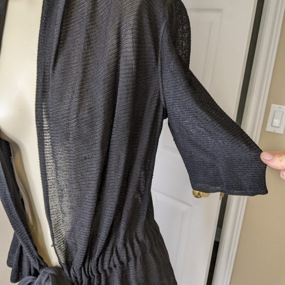 ARMANI collezioni black tie up open cardigan wrap - Picture 3 of 9